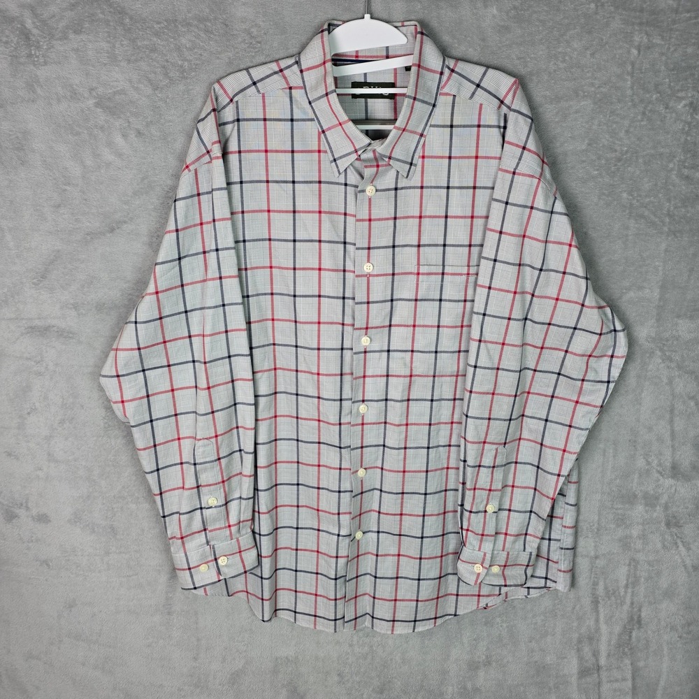 Orvis Grey Glen Plaid Wrinkle Free Cotton‎ Button Down Shirt Womens XL Red Navy